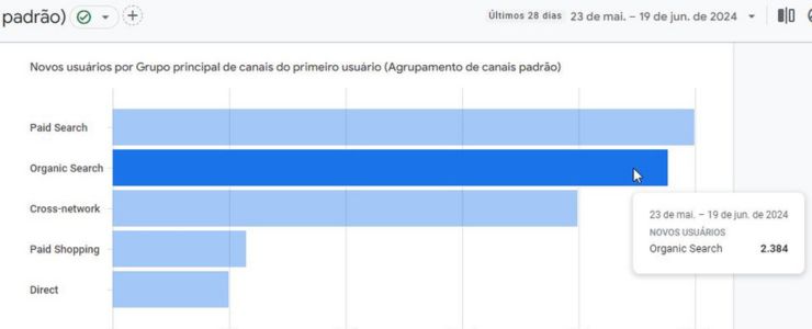 consultor seo: gráfico de tráfego orgânico de google analytics