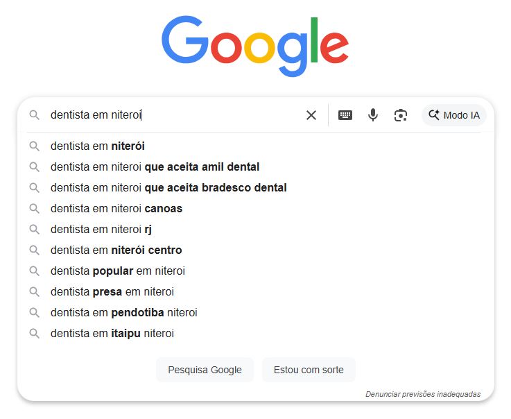 resultado de pesquisa para dentistas no google